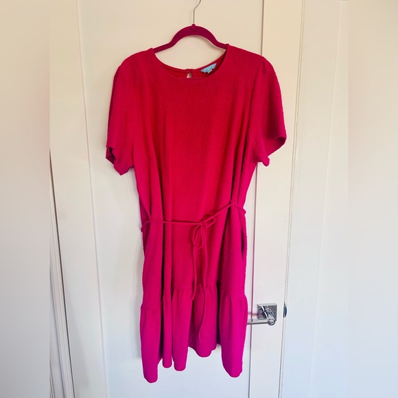 Draper James hot pink cotton dress size XL.. Has drawstring waist. - Picture 1 of 4